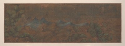 لوحة منظر طبيعي لشخصية في إطار غابة (ورقة ألبوم؛ لون على حرير) بواسطة فنان غير معروف