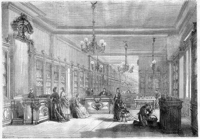 بيت العطور الكبير Pinaud and Meyer (Edouard Pinaud and Meyer) ، شارع بوليفارد دي ستراسبورغ في باريس عام 1870 بواسطة فنان غير معروف