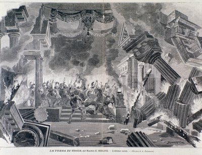 المشهد الأخير من أوبرا The Trohans لهيكتور بيرليوز بواسطة فنان غير معروف