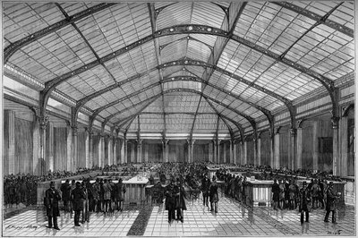 ائتمان الأرض في باريس: غرفة الصراف الكبيرة عام 1883. بواسطة فنان غير معروف