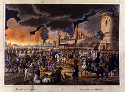 حريق كبير في موسكو في سبتمبر 1812. بواسطة فنان غير معروف