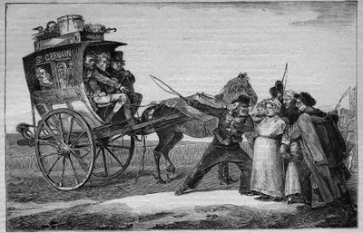 Les Omnibus de Paris في القرن التاسع عشر: Le Cuckoo - نقش من عام 1892 بواسطة فنان غير معروف