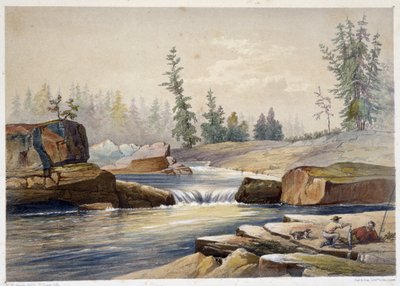 Les chutes de papineau - في "" Sketches on the nipisaguit ، نهر من نيو برونزويك في أمريكا "بقلم ويليام هيكمان ، محرر. هاليفاكس بواسطة فنان غير معروف