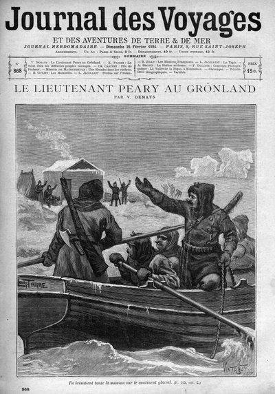 الملازم روبرت إدوين بيري في جرينلاند - الملازم روبرت إدوين بيري (1856-1920) في جرينلاند - غلاف "Le Journal des voyages" "لعام 1894 بواسطة فنان غير معروف