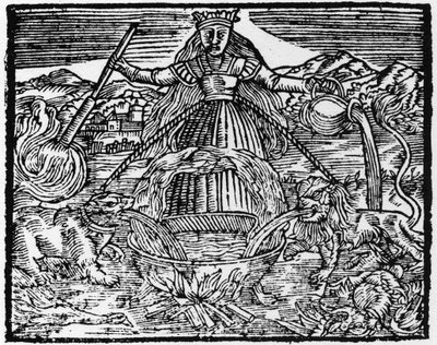 العمل الشامل للخيميائيين - نقش عام 1659 في "L'Azoth des Philosophes" ، باسيل فالنتين (Basilius Valentinus) راهب بنديكتين من القرن الخامس عشر بواسطة فنان غير معروف