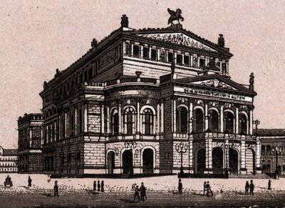 L'opera (دار الأوبرا) في فرانكفورت في ألمانيا (فرانكفورت ، ألمانيا) في "العالم يوضح 168 مشاهدة" "غير مؤرخ (نهاية القرن التاسع عشر) بواسطة فنان غير معروف