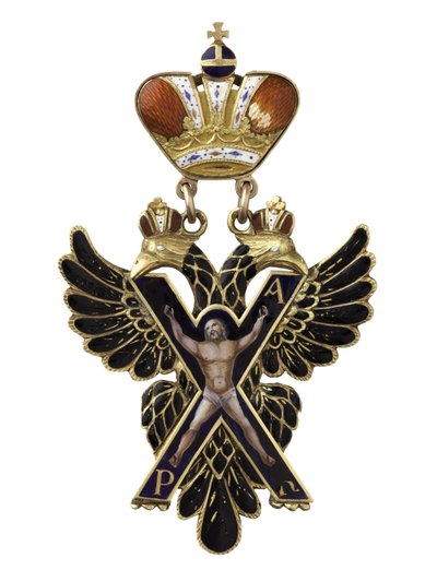 L'ordre im Imperial de Saint-Andre Apotre le premier nomme - وسام القديس أندرو الرسول الأول. ، أوائل القرن التاسع عشر ، متحف تاريخ الدولة ، موسكو بواسطة فنان غير معروف