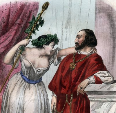 لوكريس بورجيا (1480-1519) مع شقيقه سيزار بورجيا. (لوكريزيا وسيزار بورجيا). نقش من عام 1842 في "Histoire des popes: الجرائم ، القتل ، التسمم ، قتل الأبناء ، الزنا ، سفاح القربى ... لموريس لاشاتر. مجموعة خاصة. بواسطة فنان غير معروف