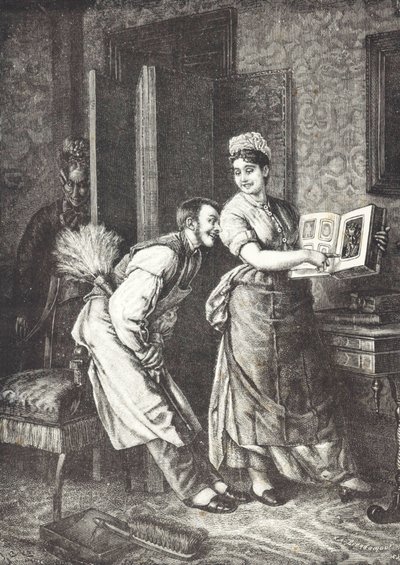 Maid taking liberties and overheard by mistress of house (litho) بواسطة فنان غير معروف