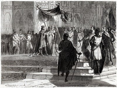 زواج لويس جون (1120-1180) مع ألينور أكيتين (يُطلق عليه أيضًا اسم إليونور دي جوين بواسطة فنان غير معروف