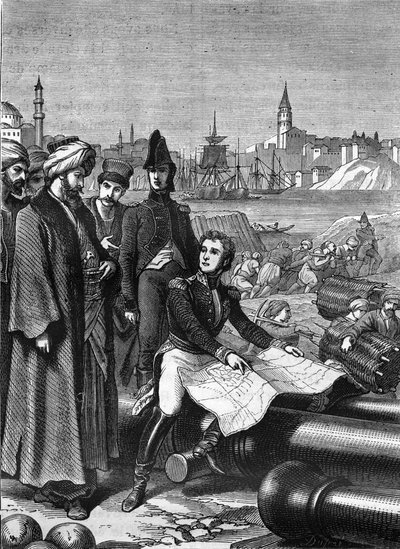 المارشال سيباستاني دي لا بورتا (1772-1851) كسفير قام بإدارة أعمال الدفاع عن القسطنطينية ضد الإنجليز ، والتي أجبرها على تسوية الدردنيل (1807). بواسطة فنان غير معروف
