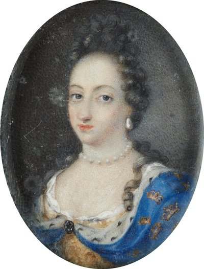 صورة مصغرة لملكة السويد أولريكا إليونورا ، عام 1680 (الغواش على الرق) بواسطة فنان غير معروف
