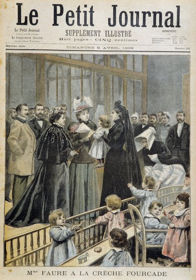 السيدة فور في حضانة فوركيد - في "" لو بيتيت جورنال "بتاريخ 1896/04/05 بواسطة فنان غير معروف