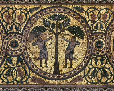 فسيفساء الصيد الملكي (قرب) ، غرفة النافورة ، 1165-67 بواسطة غير معروف