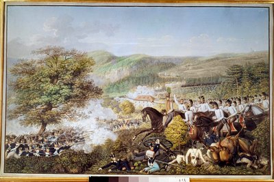 الحرب النابليونية: "" المشاة الفرنسيون ضد سلاح الفرسان البروسي "" لوحة مائية مجهولة المصدر. 1813 برلين ، المتحف التاريخي بواسطة فنان غير معروف