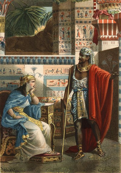 Nitocris ، وفقًا لمانيثون ، آخر ملكة لمصر من الأسرة السادسة. نقش عام 1881. في "عبادة الجمال" بقلم خوان جوستو هوغيت ، محرري موليناس هيرمانوس بواسطة فنان غير معروف