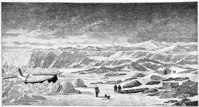 القطب الشمالي: قارب Igloos وكاسرة الجليد (Ice Breeze) ، رسم ، ربيع 1873. بواسطة فنان غير معروف