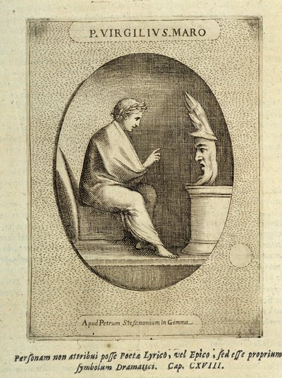 P. Virgilius S. Maro في "" Patterns of Cameos أو Stone "" بواسطة فنان غير معروف