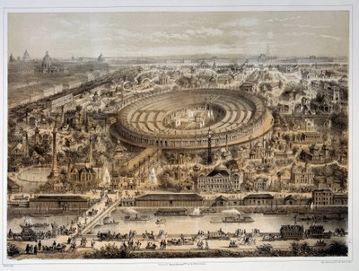 منظر بانورامي لمعرض 1867 العالمي في باريس. باريس ، متحف كارنافاليت بواسطة فنان غير معروف