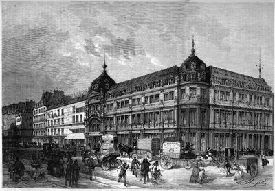 باريس 1872: متاجر جديدة "" Au bon marché "". بواسطة فنان غير معروف