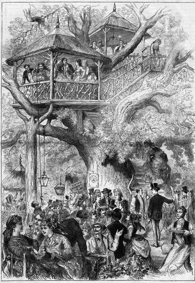 حفلة في سكو بارك عام 1873. بواسطة فنان غير معروف