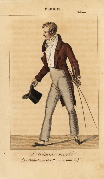 بيرييه مثل دوبون ، لوم ماري ، في Le Celibataire et l'Homme marie بواسطة Alexis-Jacques-Marie Wafflard في Odeon بواسطة فنان غير معروف