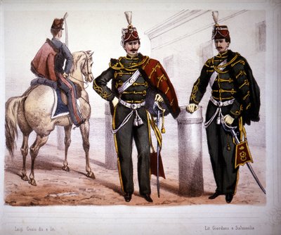 فرسان بياتشينزا (إيطاليا) ، زي عام 1866. بواسطة فنان غير معروف