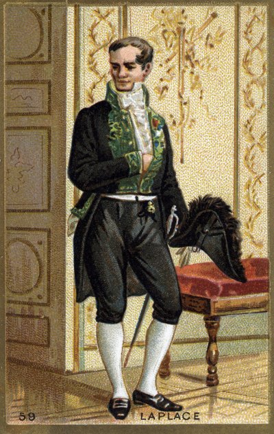 بيير سيمون دي لابلاس (1749 - 1827) ، عالم رياضيات وفلك فرنسي. الطباعة الحجرية الملونة في القرن التاسع عشر. بواسطة فنان غير معروف