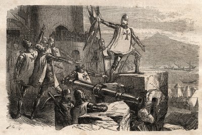 بيير ديوبسون (1423-1503) سيد كبير على رتبة القديس يوحنا القدس ، دافعًا عن رودس ضد السلطان محمد الثاني بواسطة فنان غير معروف