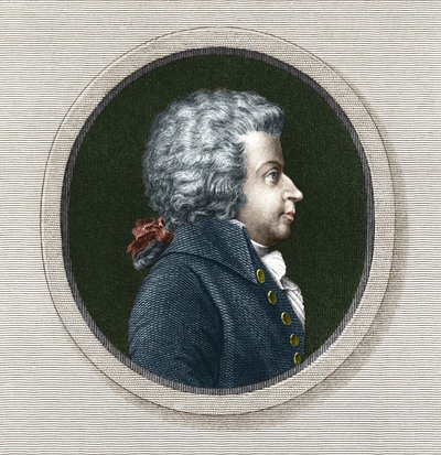 Portarit بواسطة Wolfgang Amadeus Mozart (1756-1791) - Grav. القرن ال 19 بواسطة فنان غير معروف