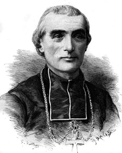 صورة لأدولف بيرود (1828-1906) ، رجل الكنيسة والأكاديمي الفرنسي. نقش في "" Le Monde Illustré "" رقم 1316 بتاريخ 17 يونيو 1882. بواسطة فنان غير معروف