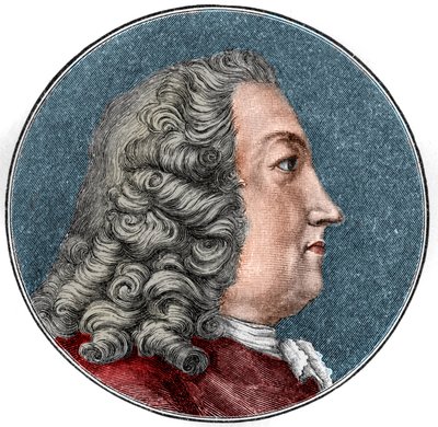 صورة لألبريشت فون هالر ميديسين ، عالم فيزيولوجي وعالم نبات سويسري (1708-1777) نقش. بواسطة فنان غير معروف