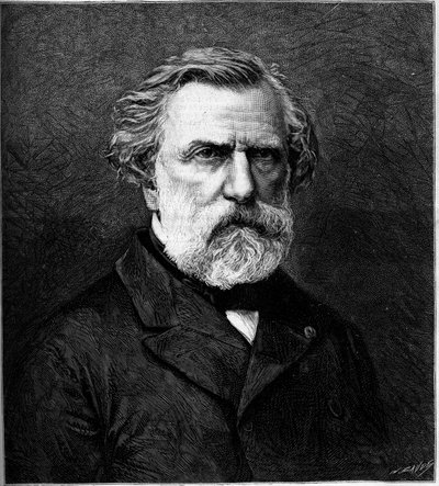 صورة أمبرواز توماس (1811-1896) ، الملحن الفرنسي. نقش في "" Le Monde Illustré "" رقم 1308 بتاريخ 22 أبريل 1882. بواسطة فنان غير معروف