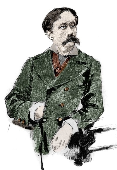 صورة لأريجو (أو إنريكو) بويتو (1842-1918) ، كاتب مقالات إيطالي ، مؤلف كتاب "Otello" (عطيل) بواسطة جوزيبي فيردي. نقش في "Le monde اللامع" " بواسطة فنان غير معروف
