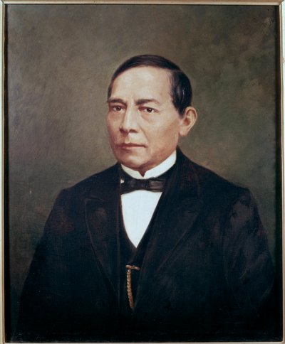 صورة لبينيتو بابلو جواريز (1806-1872) رجل دولة وثوري مكسيكي - صورة السياسي المكسيكي بينيتو بابلو خواريز (1806-1872) لوحة مجهولة المصدر بواسطة فنان غير معروف