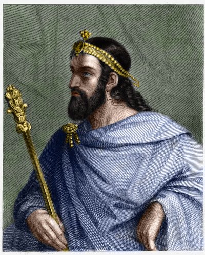 صورة كاريبيرت (؟ -؟) ، ملك باريس (561 - 567) - في "" Histoire des Francais "" للافالي ، نقش ، sd. بواسطة فنان غير معروف
