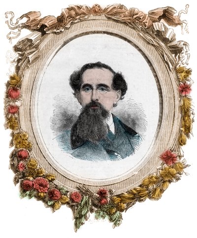 صورة لتشارلز ديكنز (1812-1870) روائي إنجليزي ، نقش بواسطة فنان غير معروف