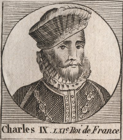 صورة شخصية لتشارلز التاسع (1550-1574) ، ملك فرنسا - تشارلز التاسع ملك فرنسا من 1560 إلى 1574 - نقش من "Instruction sur l'Histoire de France" "لتشارلز كونستانت لو تيلير 1821 بواسطة فنان غير معروف