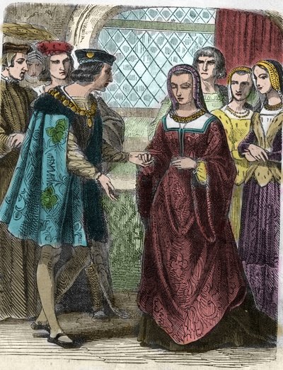 صورة لتشارلز الثامن وآن من بريتاني. نقش القرن التاسع عشر - نقش الملك تشارلز الثامن (1470-98) والملكة آن من بريتاني (1477-1514) بواسطة فنان غير معروف