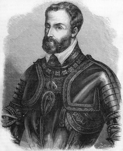صورة شخصية لتشارلز الخامس (1500-1558) ، إمبراطور الإمبراطورية الجرمانية المقدسة من 1519 إلى 1556. نقش من القرن التاسع عشر. بواسطة فنان غير معروف