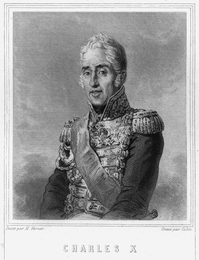 صورة لشارل العاشر (1757 - 1836) ، ملك فرنسا - في "Histoire des Français" للافالي ، نقش ، بدون تاريخ. بواسطة فنان غير معروف