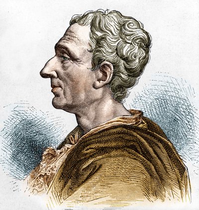 صورة تشارلز دي سيكندات (1689 - 1755) ، البارون دي لا بريدي ومونتسكيو. نقش القرن التاسع عشر. بواسطة فنان غير معروف