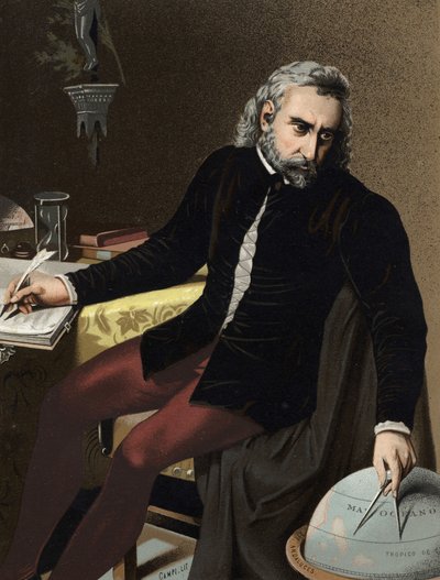 صورة كريستوفر كولومبوس بالإيطالية Cristoforo Colombo: الملاح من أصل الجينات (Genes بواسطة فنان غير معروف