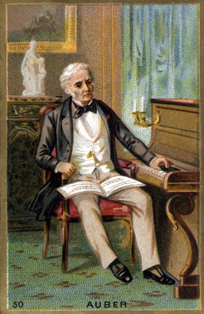صورة دانيال فرانسوا إسبريت أوبر (1782-1871) ، الملحن الفرنسي. الطباعة الحجرية الملونة في القرن التاسع عشر. بواسطة فنان غير معروف