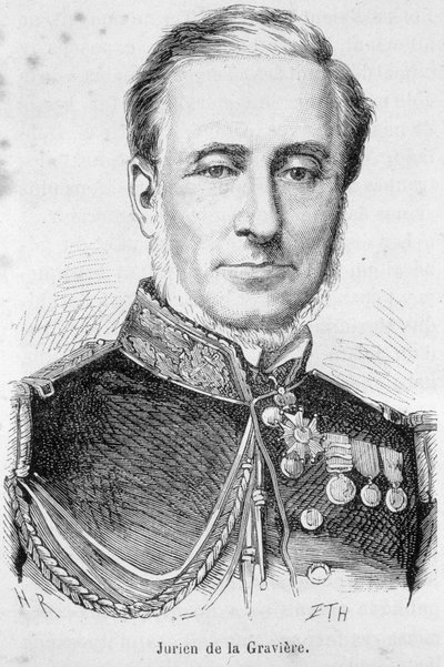 صورة إدموند جوريان دي لا جرافير (1812-1892) ، أميرال فرنسي. بواسطة فنان غير معروف