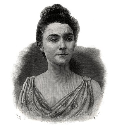 صورة إيما لور إستر جيلبرت ، ديت إيفيت جيلبرت (1865-1944) المغنية الفرنسية لحفل القهوة - نقش عام 1892 بواسطة فنان غير معروف