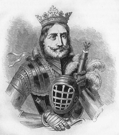 صورة شخصية لـ Etienne IX UroU IV DuUan بالفرنسية ، Etienne Douchan (1308 إلى 1355). الملك ثم قيصر الصرب. نقش 1840. بواسطة فنان غير معروف