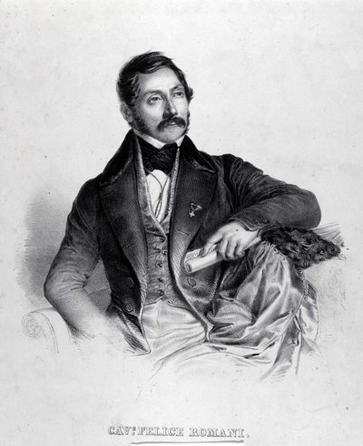 صورة لفيليس روماني ، كاتب الأغاني والشاعر والناقد الإيطالي (1788-1865). بواسطة فنان غير معروف