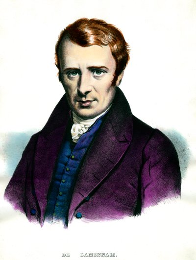 صورة لفيليسيت روبرت دي لامينيه (1782-1854) الكاتب الفرنسي. نقش مجموعة خاصة من القرن التاسع عشر بواسطة فنان غير معروف