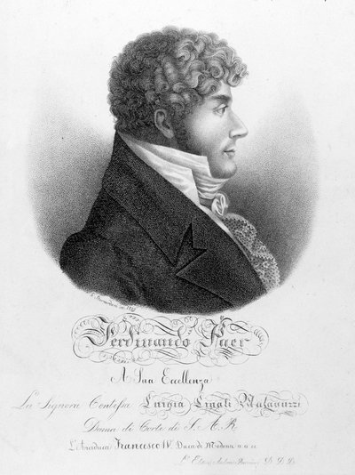 صورة لفرديناندو باير (1771-1839). كان سيد كنيسة نابليون الأول ثم مدير أوبرا كوميك. بواسطة فنان غير معروف